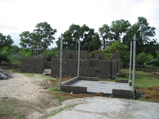 Obras del triaje del Benedict Menni Health Center de Monrovia, Liberia