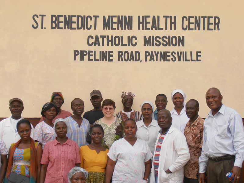 Staff at the Health Center with Provincial Sister Begoña Pérez