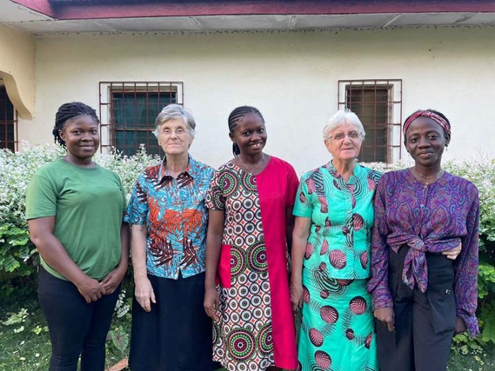 Part of our staff, with sister Bridget Lacey and sister Ann Kelley