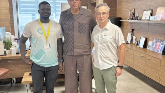 Representatives of NASSCORP meeting with project partners to support mental health rehabilitation for women in Liberia